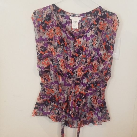 Chole silk blouse size T 40/ 8 - Picture 1 of 7